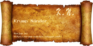 Krump Nándor névjegykártya